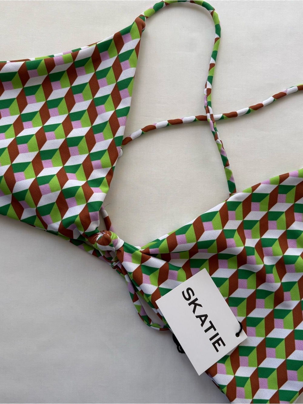 NWT Skatie Sarah Geometric Bikini Top Size XL